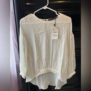 Zara off white long sleeve top. Size XS.